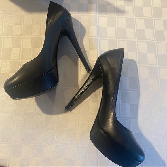 Lk New Pelle Moda Designer Black Pumps Heels 9 - Picture 6 of 7